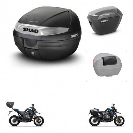 SHAD Side cases + rear trunk + passenger backrest + 3p hardware + mounting hardware SH29 SH 29 SH23 ALU KIT-245987