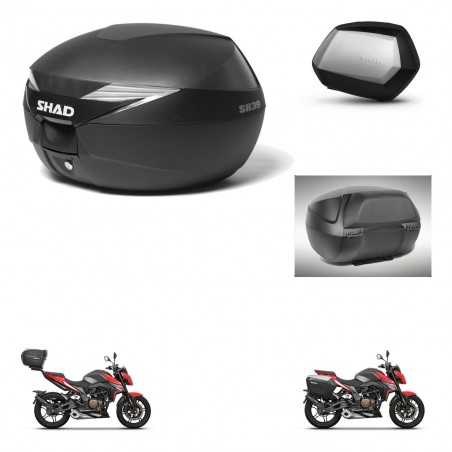 SHAD Side cases + rear trunk + passenger backrest + 3p hardware + mounting hardware SH39 SH 39 SC SH35 PREMIUM KIT-247282