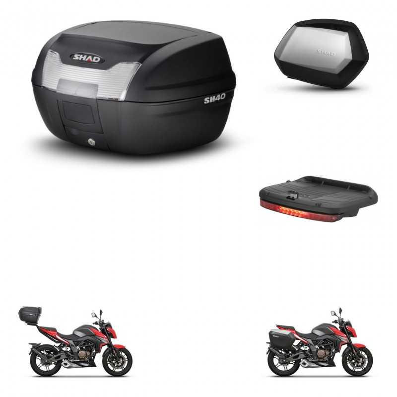 SHAD Side cases + rear trunk + brake light + 3p hardware + mounting hardware SH40 SH 40 2011 SC SH35 PREMIUM KIT-248425