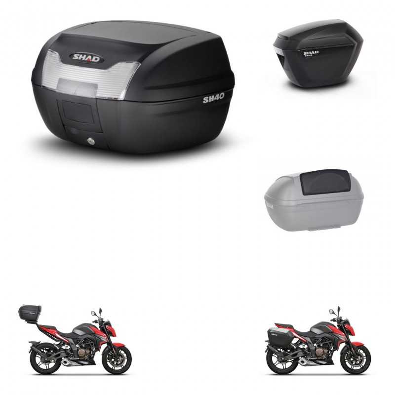 SHAD Side cases + rear trunk + passenger backrest + 3p hardware + mounting hardware SH40 SH 40 2011 SH23 KIT-248429