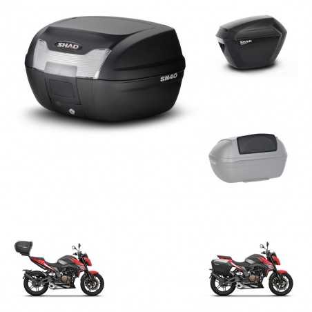 SHAD Side cases + rear trunk + passenger backrest + 3p hardware + mounting hardware SH40 SH 40 2011 SH23 KIT-248429