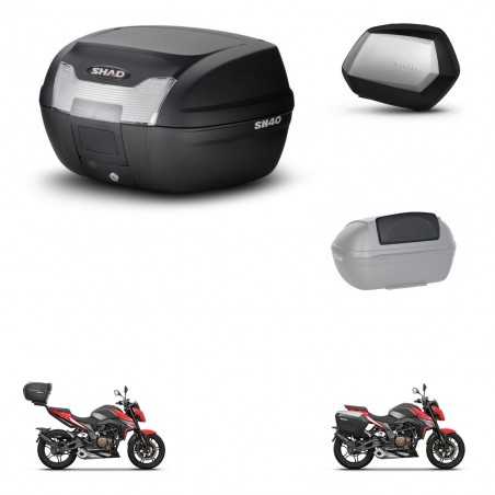 SHAD Side cases + rear trunk + passenger backrest + 3p hardware + mounting hardware SH40 SH 40 2011 SC SH35 PREMIUM KIT-248434