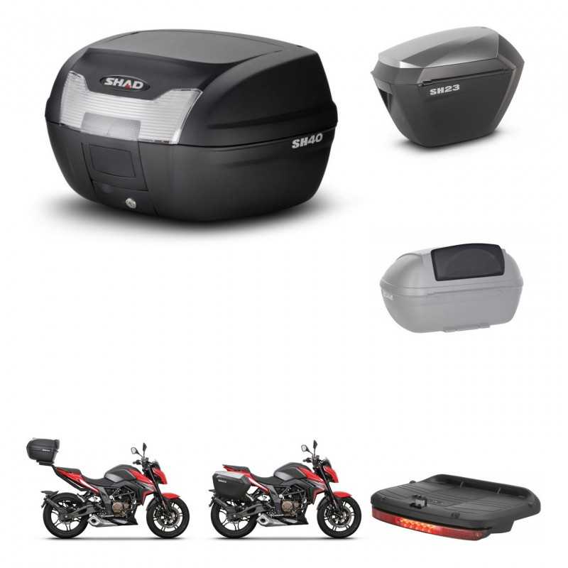 SHAD Side cases + rear trunk + accessories + 3p hardware + mounting hardware SH40 SH 40 2011 SH23 ALU KIT-248444