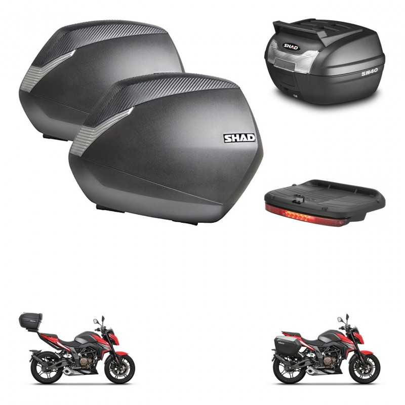 SHAD Baul trasero + maletas laterales luz de freno herraje 3p montaje SH36 SH 36 KIT-249571