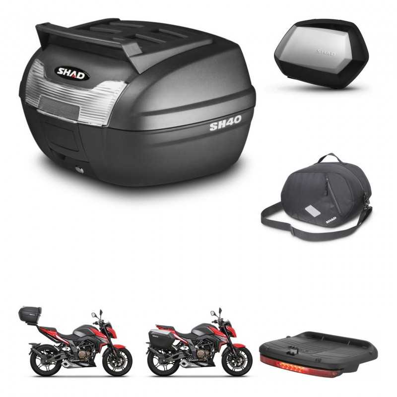 SHAD Maletas laterales + baul trasero accesorios herraje 3p montaje SC SH35 PREMIUM KIT-249576