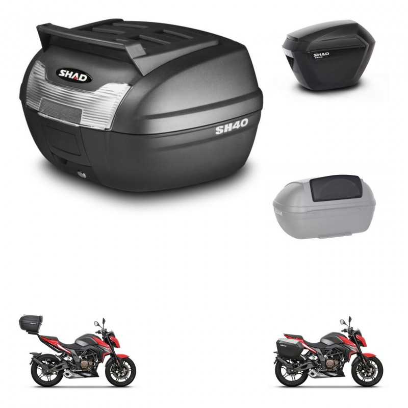 SHAD Maletas laterales + baul trasero respaldo de pasajero herraje 3p montaje SH23 KIT-249581