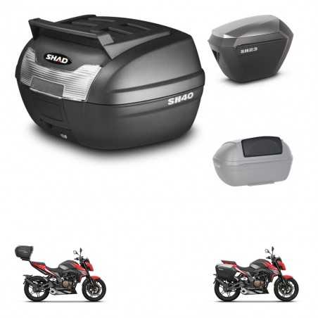 SHAD Side cases + rear trunk + passenger backrest + 3p hardware + mounting hardware SH23 ALU KIT-249587