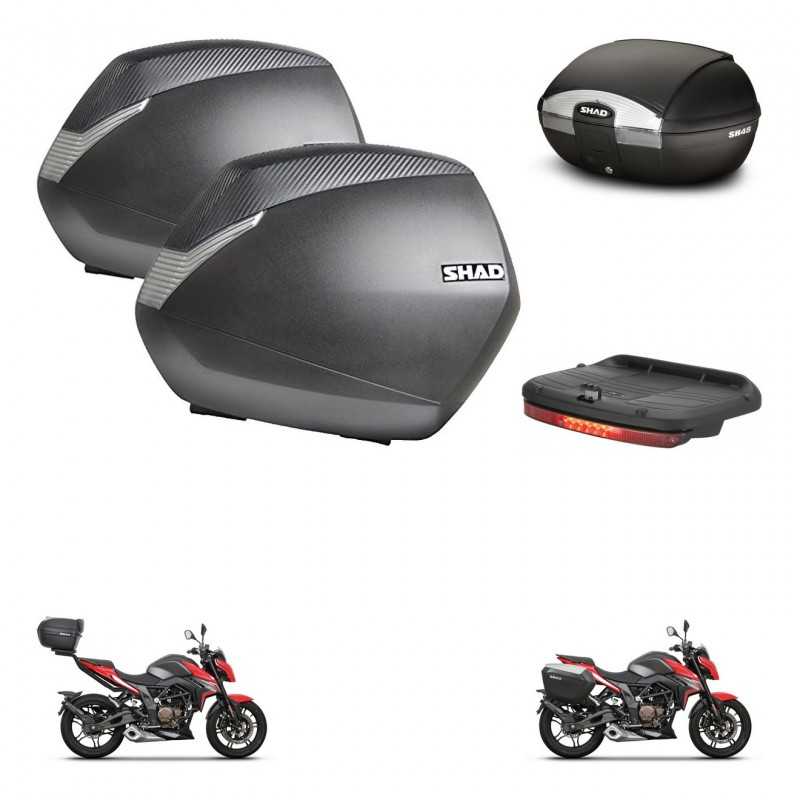 SHAD Baul trasero + maletas laterales luz de freno herraje 3p montaje SH36 SH 36 SH45 45 KIT-251767