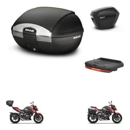 SHAD Maletas laterales + baul trasero luz de freno herraje 3p montaje SH45 SH 45 SH23 KIT-251768