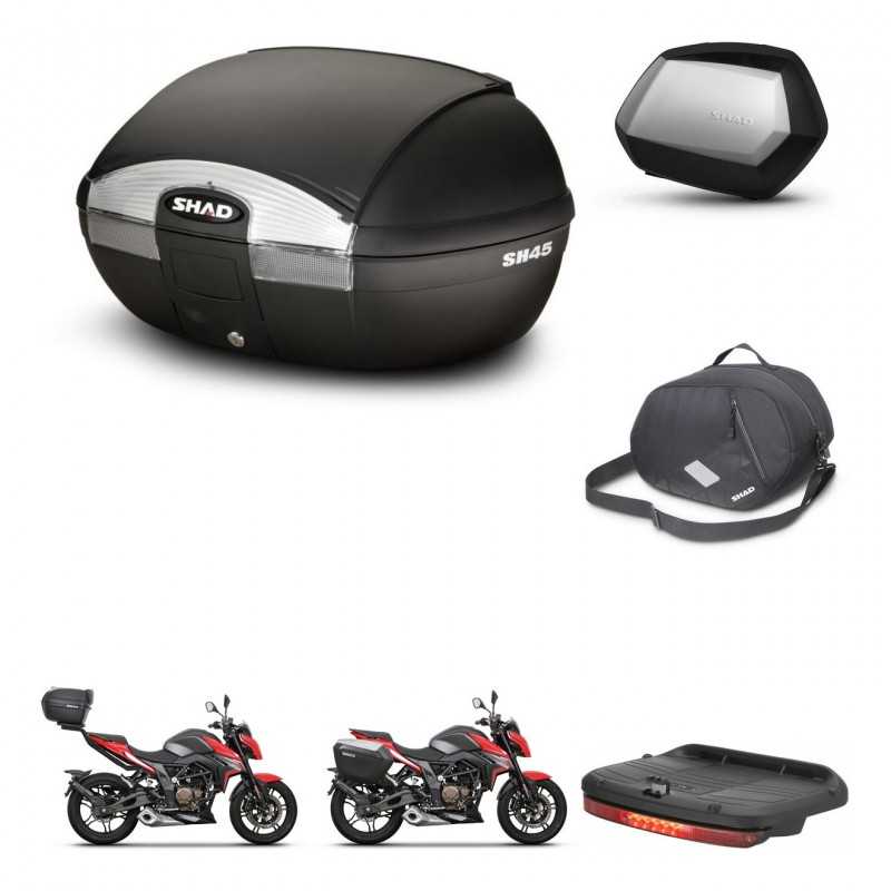 SHAD Maletas laterales + baul trasero accesorios herraje 3p montaje SH45 SH 45 SC SH35 PREMIUM KIT-251772