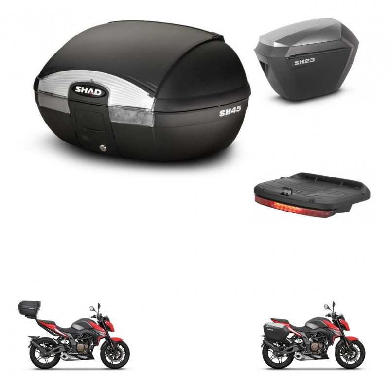SHAD Side cases + rear trunk + brake light + 3p hardware + mounting hardware SH45 SH 45 SH23 ALU KIT-251774