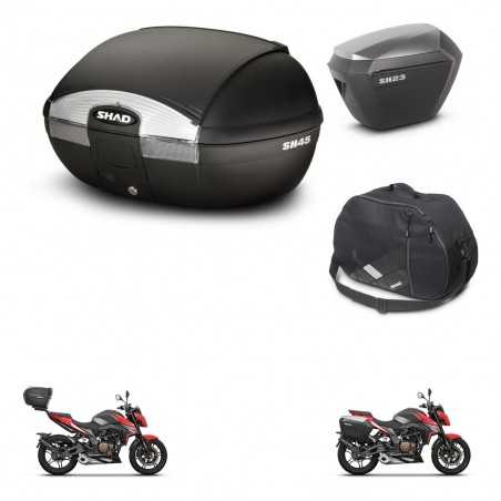 SHAD Maletas laterales + baul trasero bolsa interna herraje 3p montaje SH45 SH 45 SH23 ALU KIT-251783