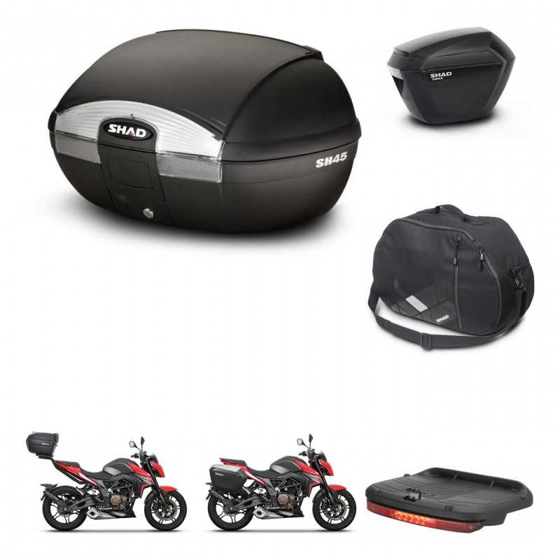 SHAD Maletas laterales + baul trasero accesorios herraje 3p montaje SH45 SH 45 SH23 KIT-251786