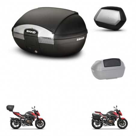SHAD Maletas laterales + baul trasero respaldo de pasajero herraje 3p montaje SH45 SH 45 SC SH35 PREMIUM KIT-251800