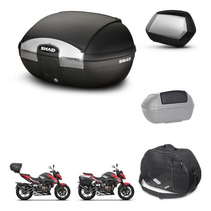 SHAD Maletas laterales + baul trasero accesorios herraje 3p montaje SH45 SH 45 SC SH35 PREMIUM KIT-251818