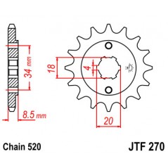 Gear  270 steel 13 dientes