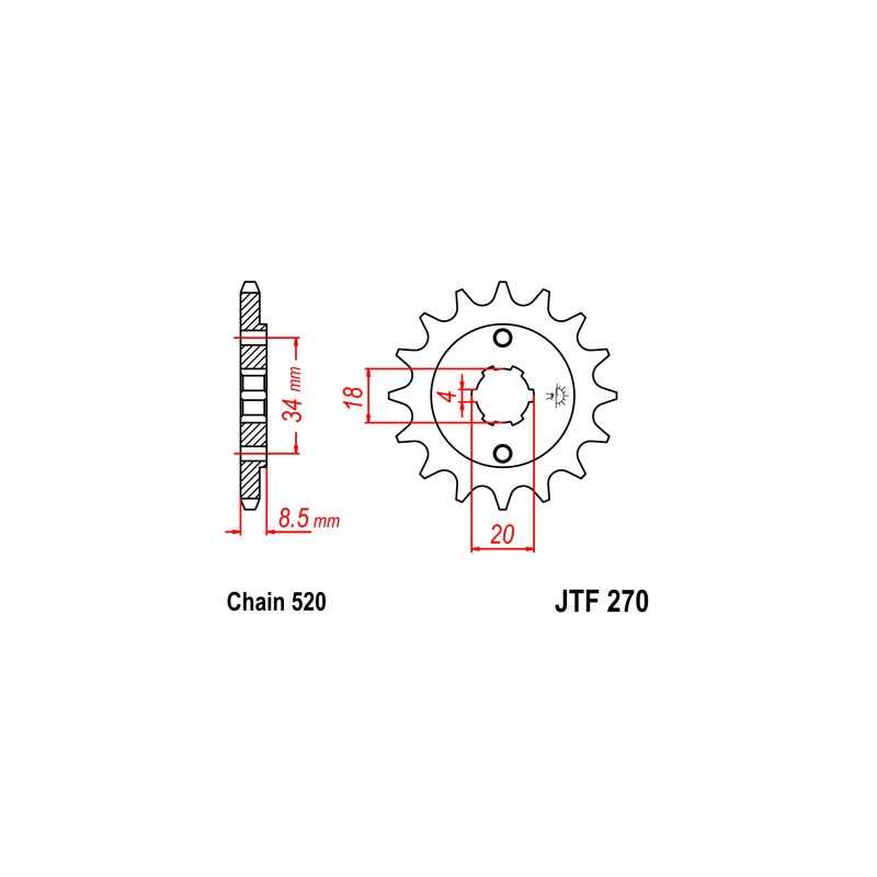 Gear  270 steel 13 dientes