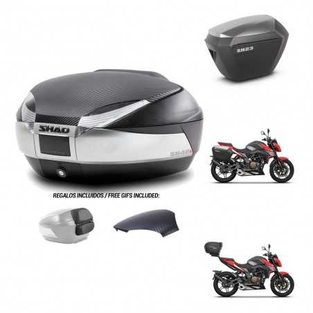 SHAD Maletas laterales + baul trasero herraje 3p montaje SH48 SH23 ALU KIT-256373