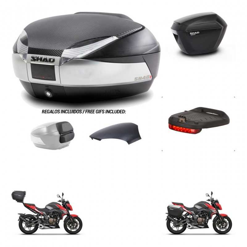 SHAD Side cases + rear trunk + brake light + 3p hardware + mounting hardware SH48 SH23 KIT-256376