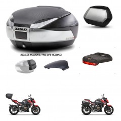SHAD Maletas laterales + baul trasero luz de freno herraje 3p montaje SH48 SC SH35 PREMIUM KIT-256381