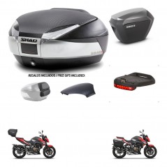 SHAD Maletas laterales + baul trasero luz de freno herraje 3p montaje SH48 SH23 ALU KIT-256382