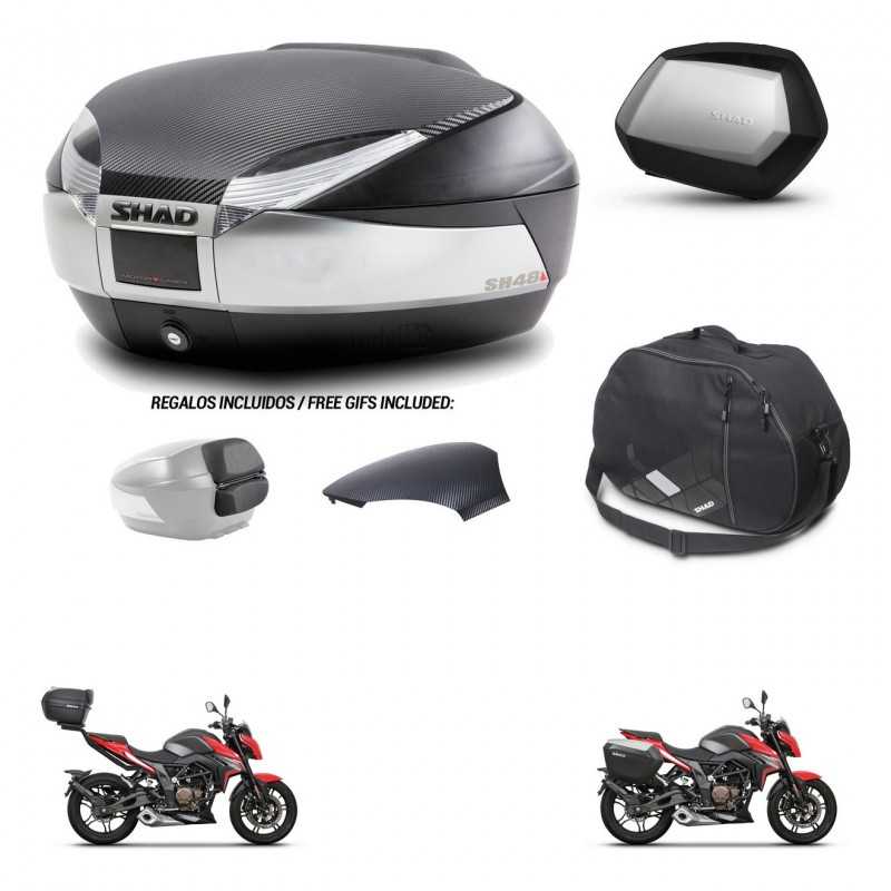 SHAD Side cases + rear trunk + inner bag + 3p hardware + mounting hardware SH48 SC SH35 PREMIUM KIT-256390