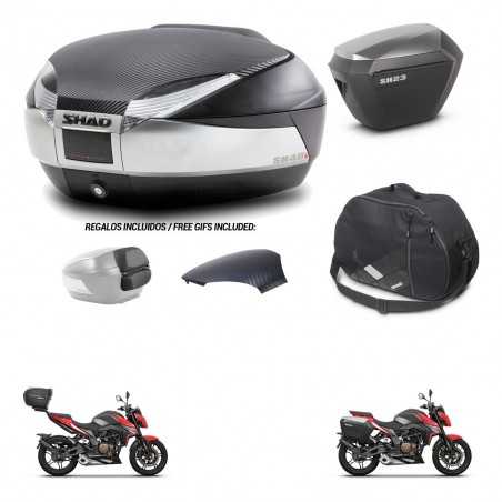 SHAD Maletas laterales + baul trasero bolsa interna herraje 3p montaje SH48 SH23 ALU KIT-256391