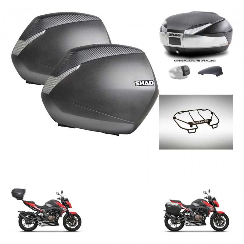 SHAD Baul trasero + maletas laterales parrilla portabultos superior herraje 3p montaje SH36 SH 36 SH48 KIT-256402