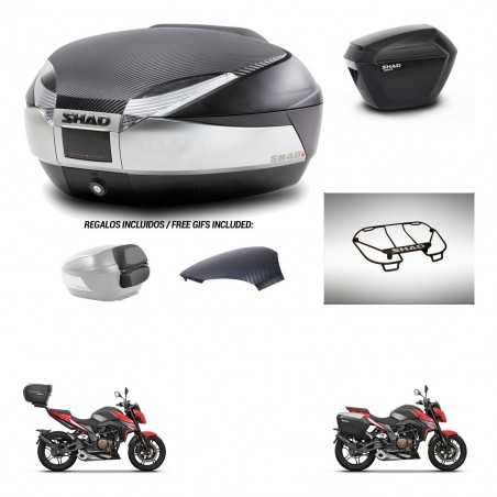 SHAD Side cases + rear trunk + upper rack rack + 3p hardware + mounting hardware SH48 SH23 KIT-256403