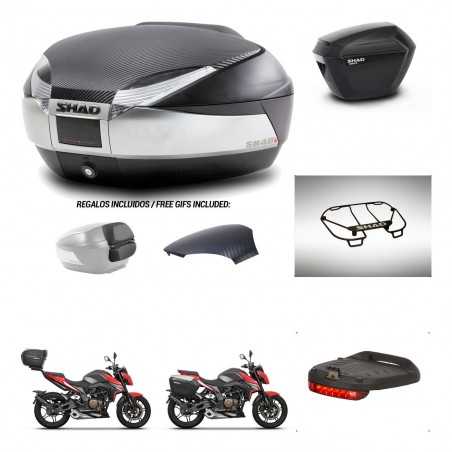SHAD Maletas laterales + baul trasero accesorios herraje 3p montaje SH48 SH23 KIT-256412