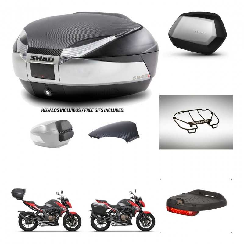 SHAD Maletas laterales + baul trasero accesorios herraje 3p montaje SH48 SC SH35 PREMIUM KIT-256417