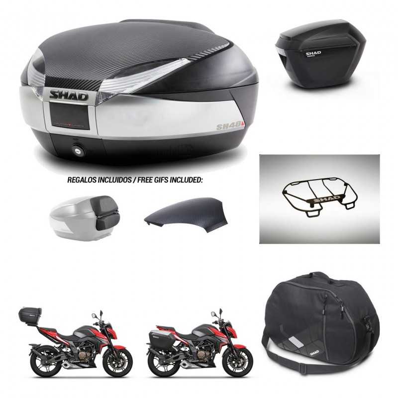 SHAD Side cases + rear trunk + accessories + 3p hardware + mounting hardware SH48 SH23 KIT-256421