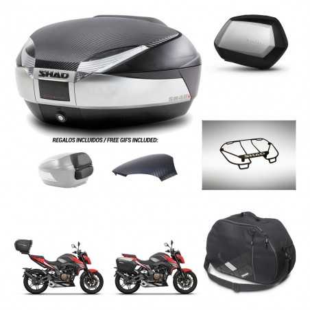 SHAD Maletas laterales + baul trasero accesorios herraje 3p montaje SH48 SC SH35 PREMIUM KIT-256426
