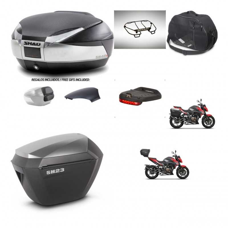 SHAD Maletas laterales + baul trasero accesorios herraje 3p montaje SH48 SH23 ALU KIT-256436