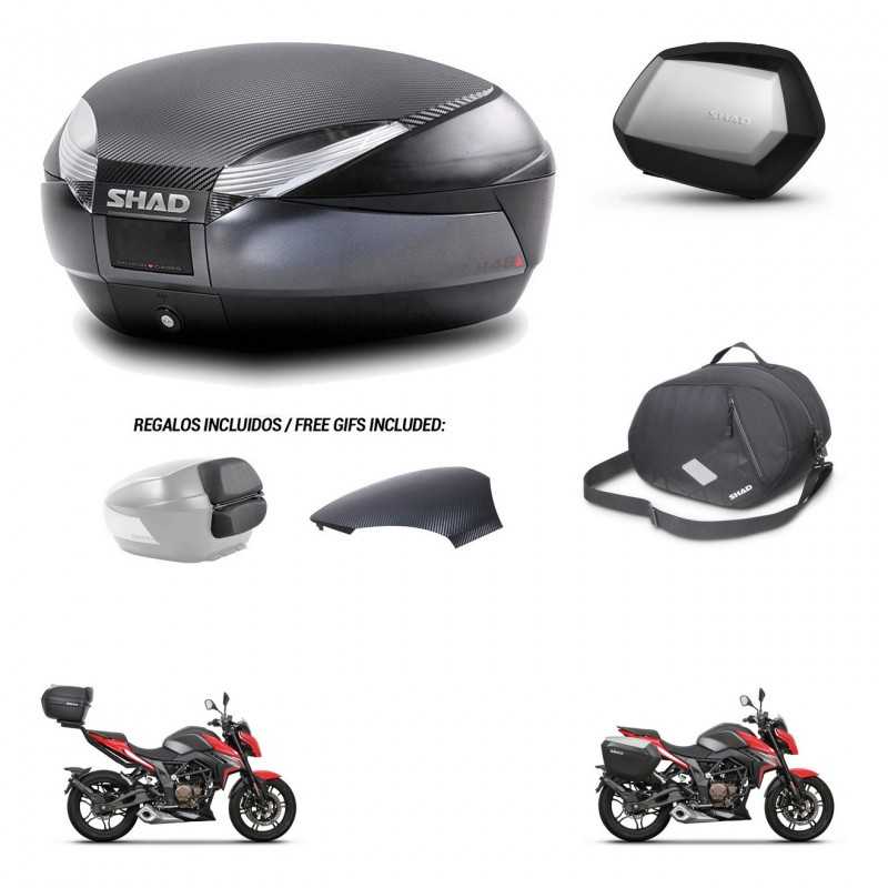 SHAD Side cases + rear trunk + inner bag + 3p hardware + mounting hardware SH48 SC SH35 PREMIUM KIT-258675