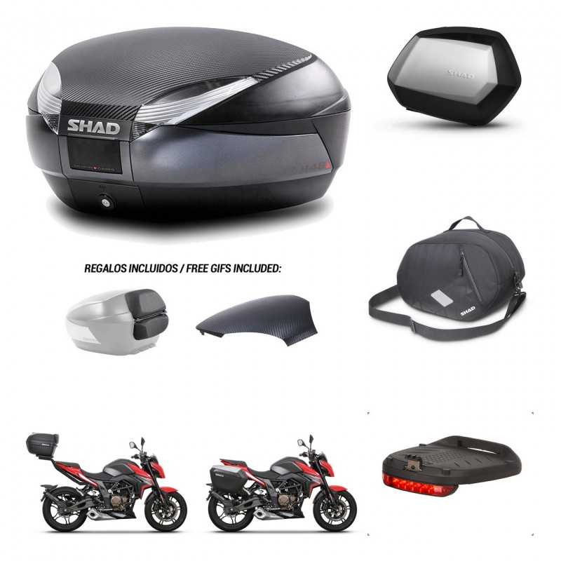 SHAD Maletas laterales + baul trasero accesorios herraje 3p montaje SH48 SC SH35 PREMIUM KIT-258684