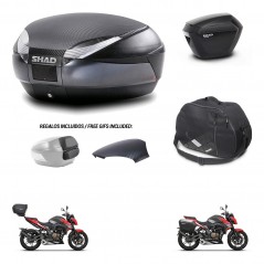 SHAD Side cases + rear trunk + inner bag + 3p hardware + mounting hardware SH48 SH23 KIT-258689