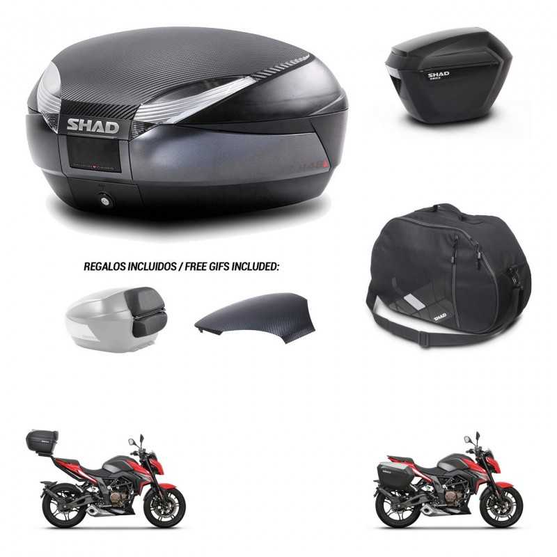 SHAD Side cases + rear trunk + inner bag + 3p hardware + mounting hardware SH48 SH23 KIT-258689