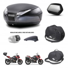 SHAD Maletas laterales + baul trasero accesorios herraje 3p montaje SH48 SC SH35 PREMIUM KIT-258693