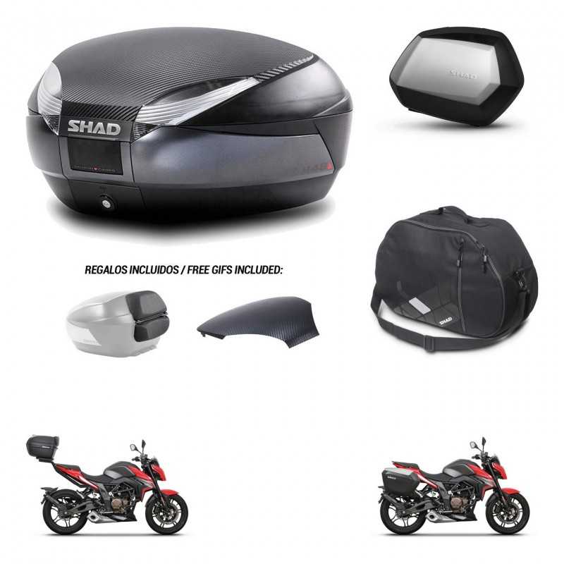 SHAD Side cases + rear trunk + inner bag + 3p hardware + mounting hardware SH48 SC SH35 PREMIUM KIT-258694