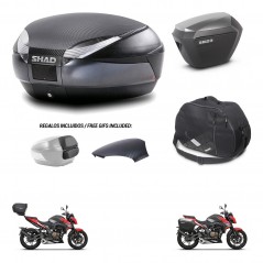 SHAD Maletas laterales + baul trasero bolsa interna herraje 3p montaje SH48 SH23 ALU KIT-258695
