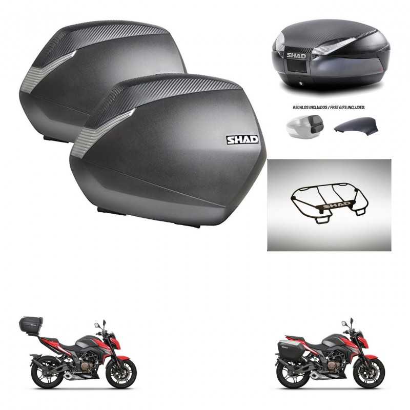 SHAD Baul trasero + maletas laterales parrilla portabultos superior herraje 3p montaje SH36 SH 36 SH48 KIT-258706