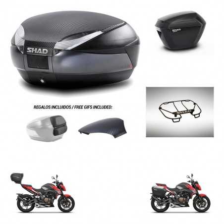 SHAD Maletas laterales + baul trasero parrilla portabultos superior herraje 3p montaje SH48 SH23 KIT-258707