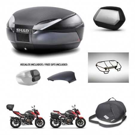 SHAD Maletas laterales + baul trasero accesorios herraje 3p montaje SH48 SC SH35 PREMIUM KIT-258711