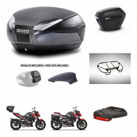 SHAD Maletas laterales + baul trasero accesorios herraje 3p montaje SH48 SH23 KIT-258716