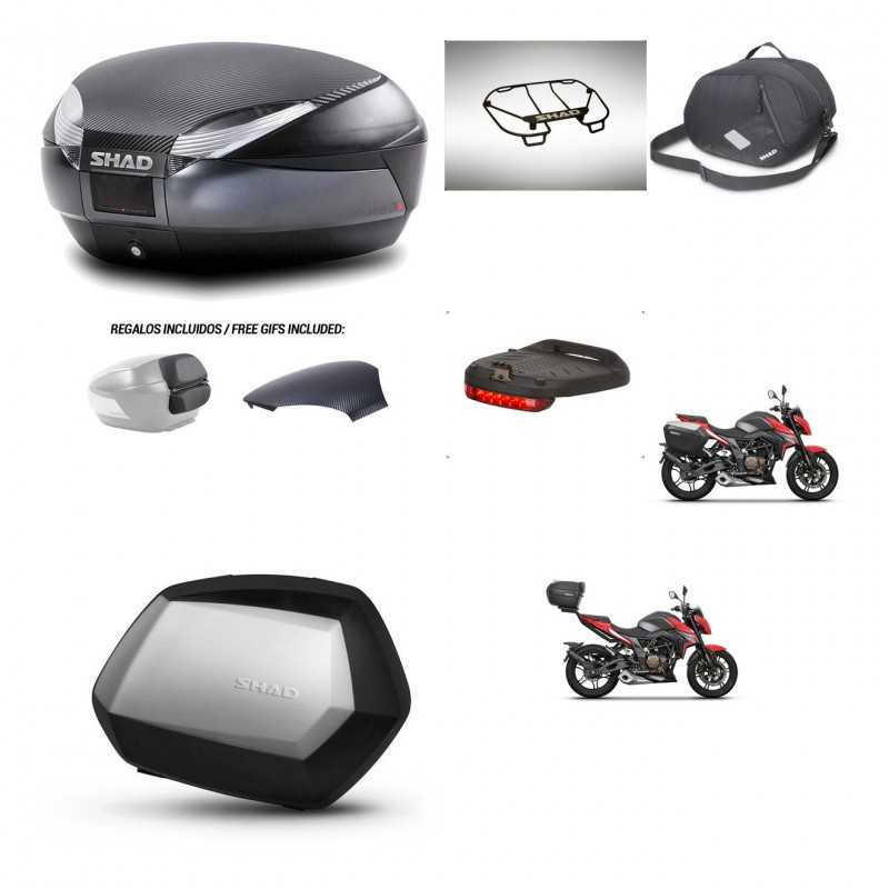 SHAD Maletas laterales + baul trasero accesorios herraje 3p montaje SH48 SC SH35 PREMIUM KIT-258720