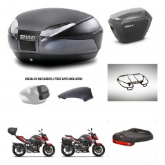 SHAD Maletas laterales + baul trasero accesorios herraje 3p montaje SH48 SH23 ALU KIT-258722