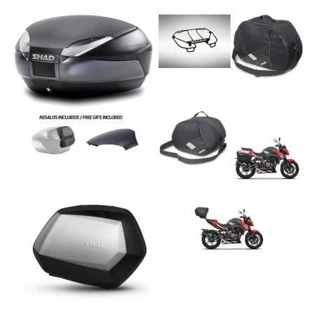 SHAD Maletas laterales + baul trasero accesorios herraje 3p montaje SH48 SC SH35 PREMIUM KIT-258729