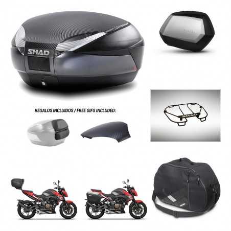 SHAD Maletas laterales + baul trasero accesorios herraje 3p montaje SH48 SC SH35 PREMIUM KIT-258730