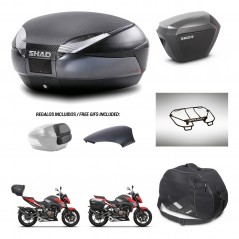 SHAD Side cases + rear trunk + accessories + 3p hardware + mounting hardware SH48 SH23 ALU KIT-258731